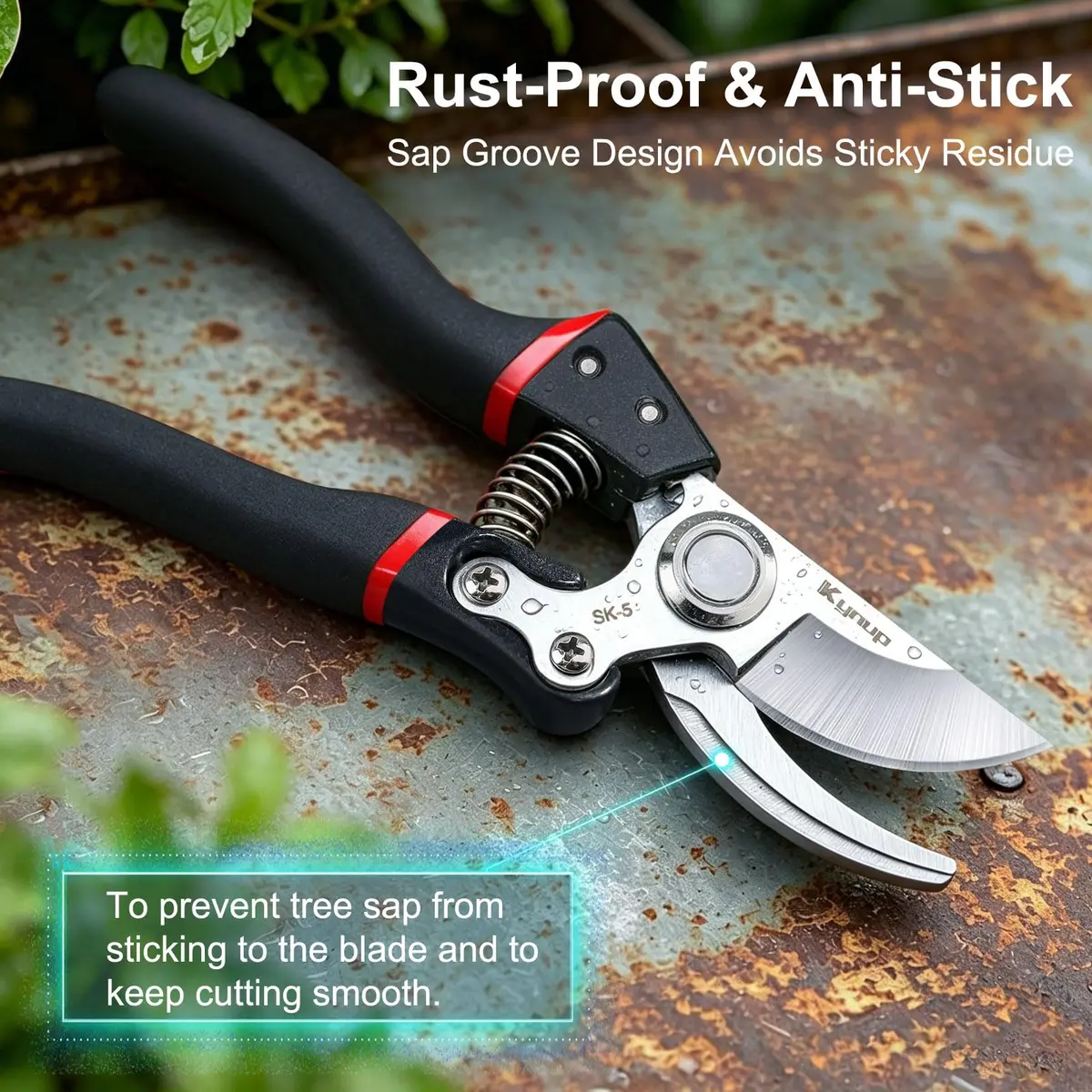 Kynup Heavy Duty Pruning Shears for Gardening, Bonsai Cutters 21.8 cm (8.6 Inches) | SK-5 Steel Blades - view 3