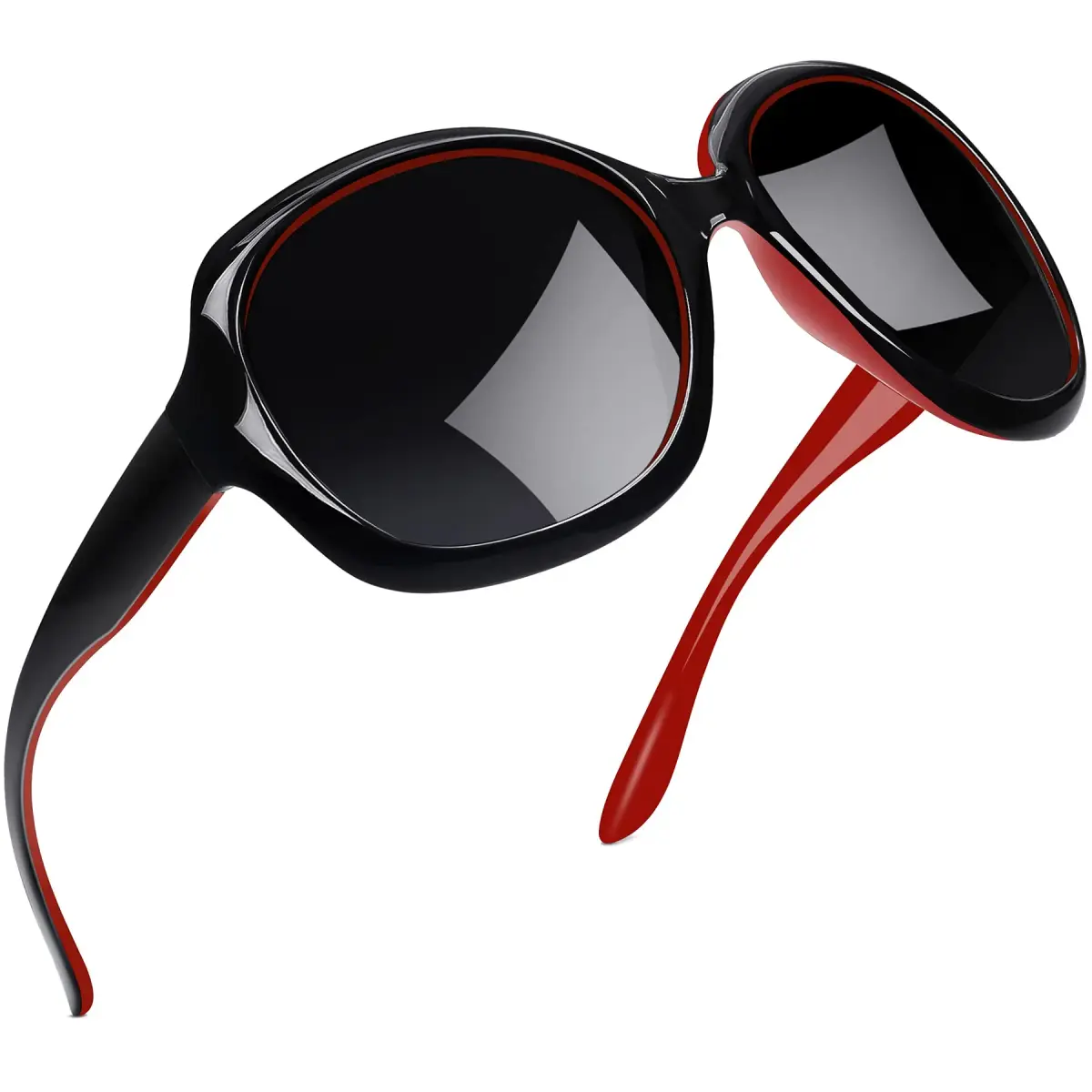 Joopin Oversized Black Red Butterfly Sunglasses for Women | Polarized UV400 Protection - main product image