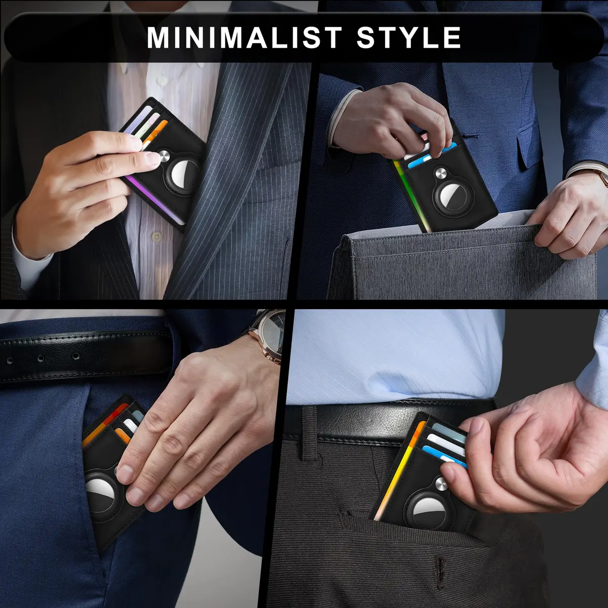 Hawanik Slim Minimalist Front Pocket Air Tag Wallet Thin Card Holder Wallet - view 6