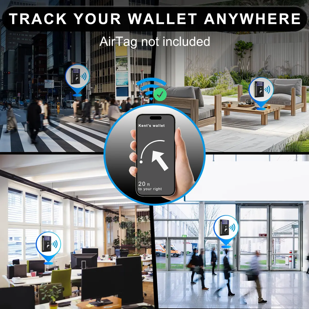 Hawanik Slim Minimalist Front Pocket Air Tag Wallet Thin Card Holder Wallet - view 7