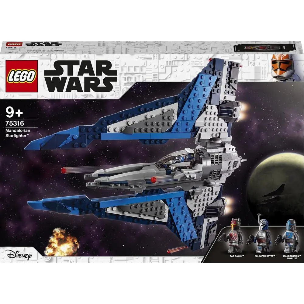 LEGO Star Wars 75316 Mandalorian Starfighter from 9 Years | Fold-out wings, BB-8 Droid, 3 minifigures - view 2