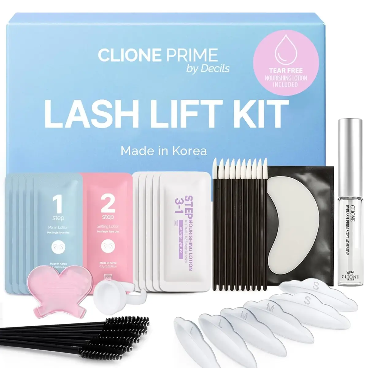 CLIONE PRIME Korean Lash Lift Kit 5 Sets | Professional At-Home Eyelash Perming - main product image