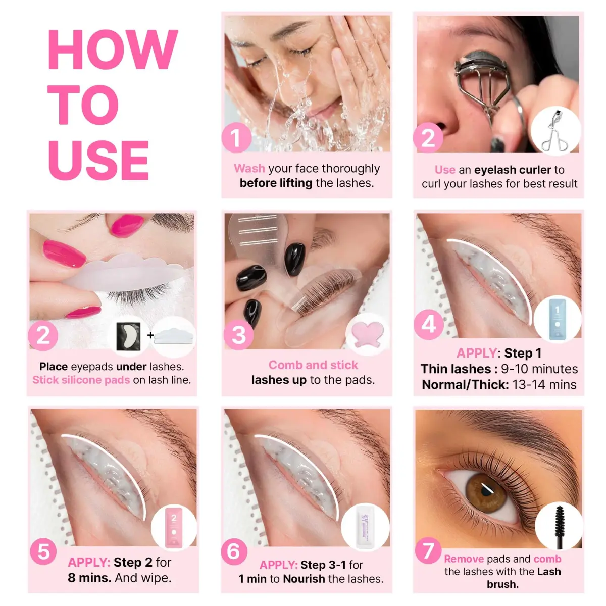 CLIONE PRIME Korean Lash Lift Kit 5 Sets | Professional At-Home Eyelash Perming - view 6