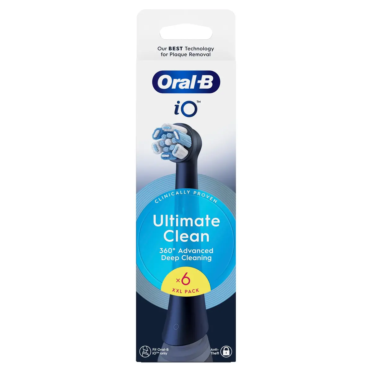 Oral-B Ultimate Clean Replacement Toothbrush Heads Black 6 Count | Deep Cleaning for Oral-B iO Electric Toothbrushes - main product image
