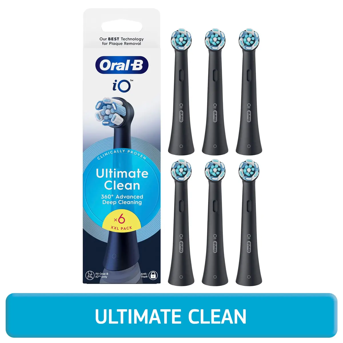 Oral-B Ultimate Clean Replacement Toothbrush Heads Black 6 Count | Deep Cleaning for Oral-B iO Electric Toothbrushes - view 2