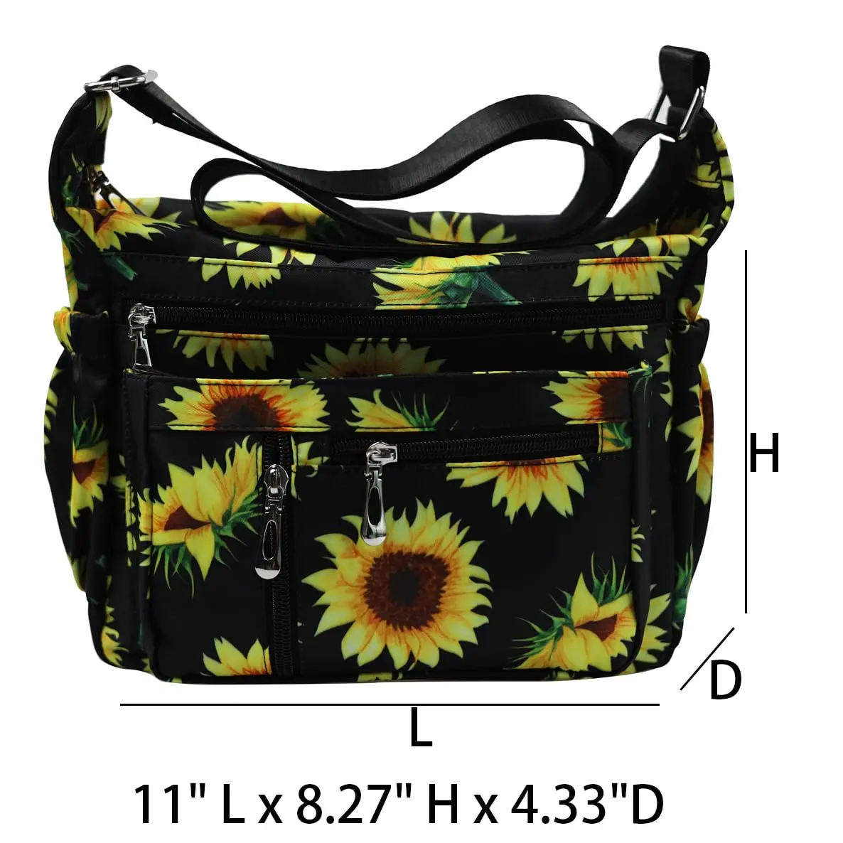 Fabuxry Floral Sunflowers Crossbody Bag for Women | Lightweight Nylon Travel & Everyday Purse - view 5