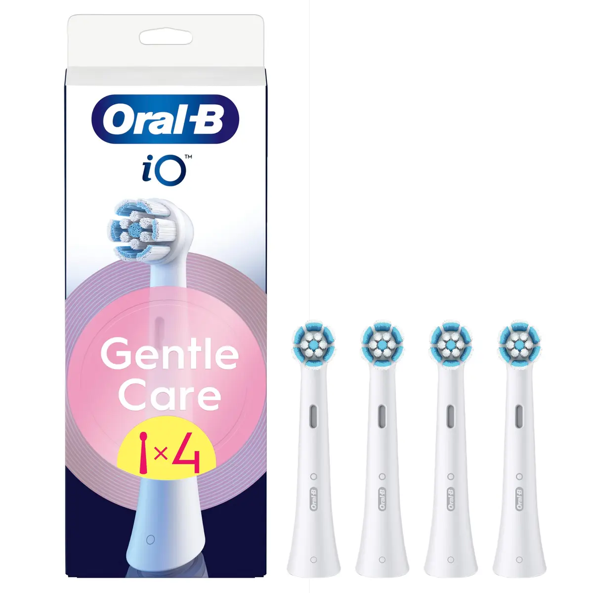 Oral-B iO Series Gentle Care Replacement Brush Heads 4 Count (32g) | Dentist-Recommended for Sensitive Gums - main product image