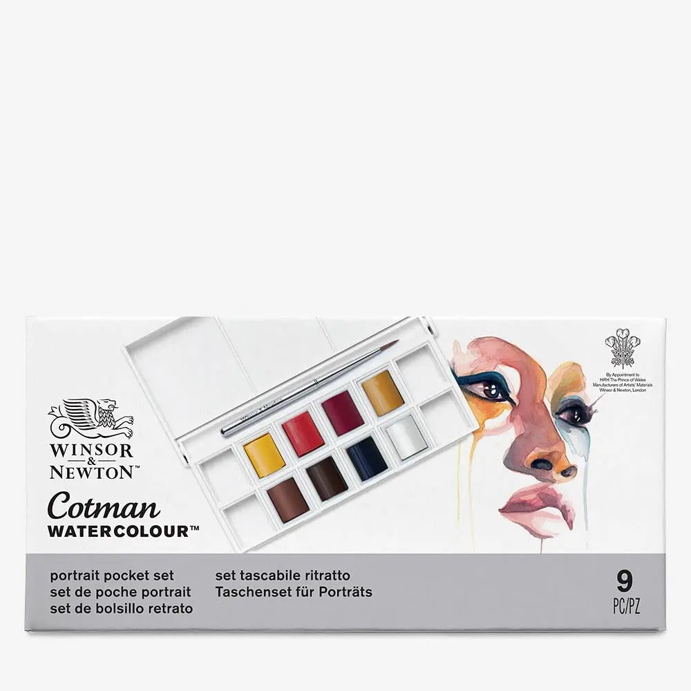 Winsor & Newton Cotman Watercolor Paint Set, 8 Half Pan Portrait Colors | Fine Art Pigments, Transparent Color - view 2