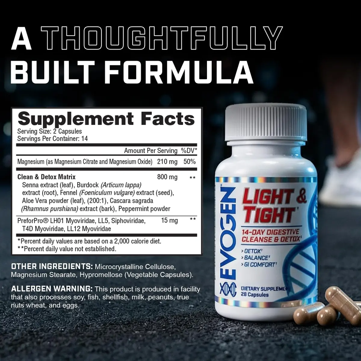 Evogen Light & Tight 14-Day Colon Cleanse & Detox | 28 Capsules for Bloating & Toxins - view 7