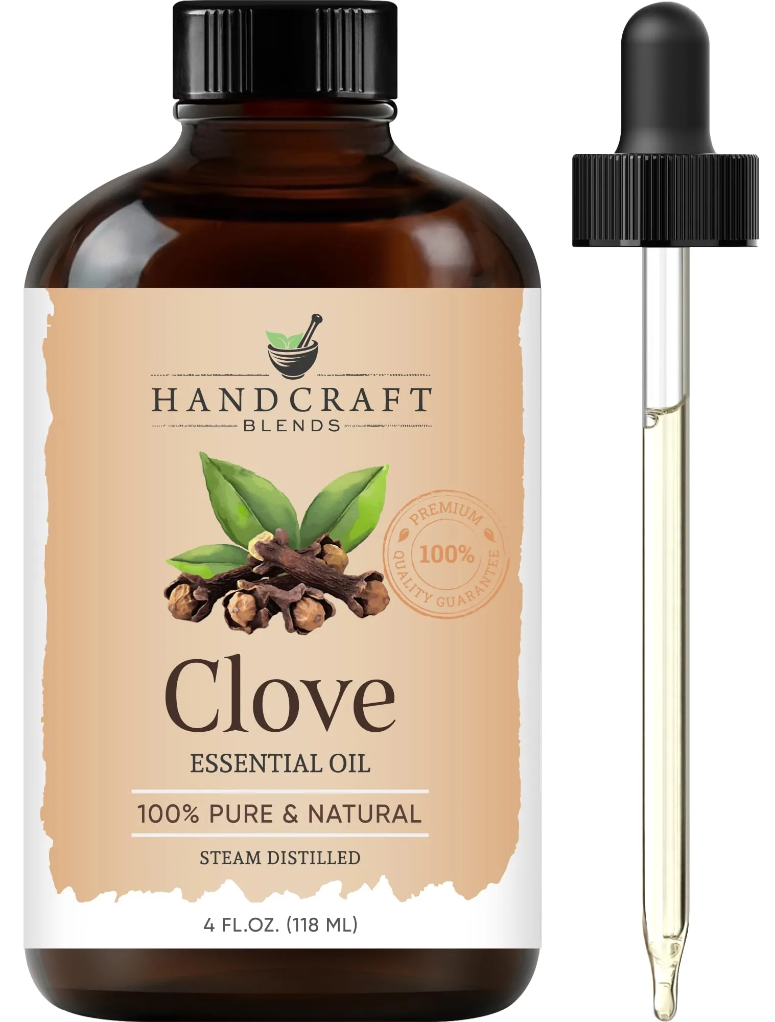Handcraft Blends Clove Essential Oil 4 Fl Oz | Pure & Natural Premium Grade for Diffuser, Skin, Soap Making - main product image