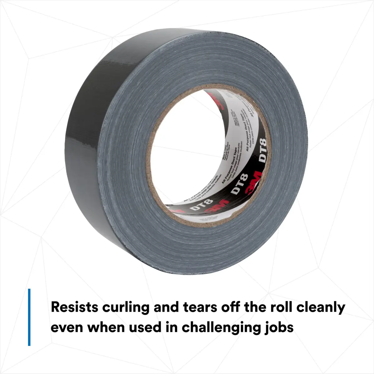 3M Duct Tape DT8, 3 Pack, Industrial Strength, Black Color, 1.88 in x 60 yd | Heavy Duty Tape for HVAC and Repairs - view 3