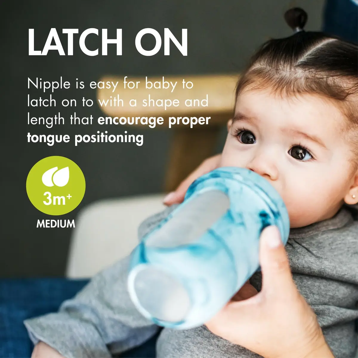 Boon Nursh Silicone Baby Bottles - Medium Flow - Tie Dye - 8 Oz (237ml) - 3 Count | Air-Free Feeding for Reduced Colic - view 5