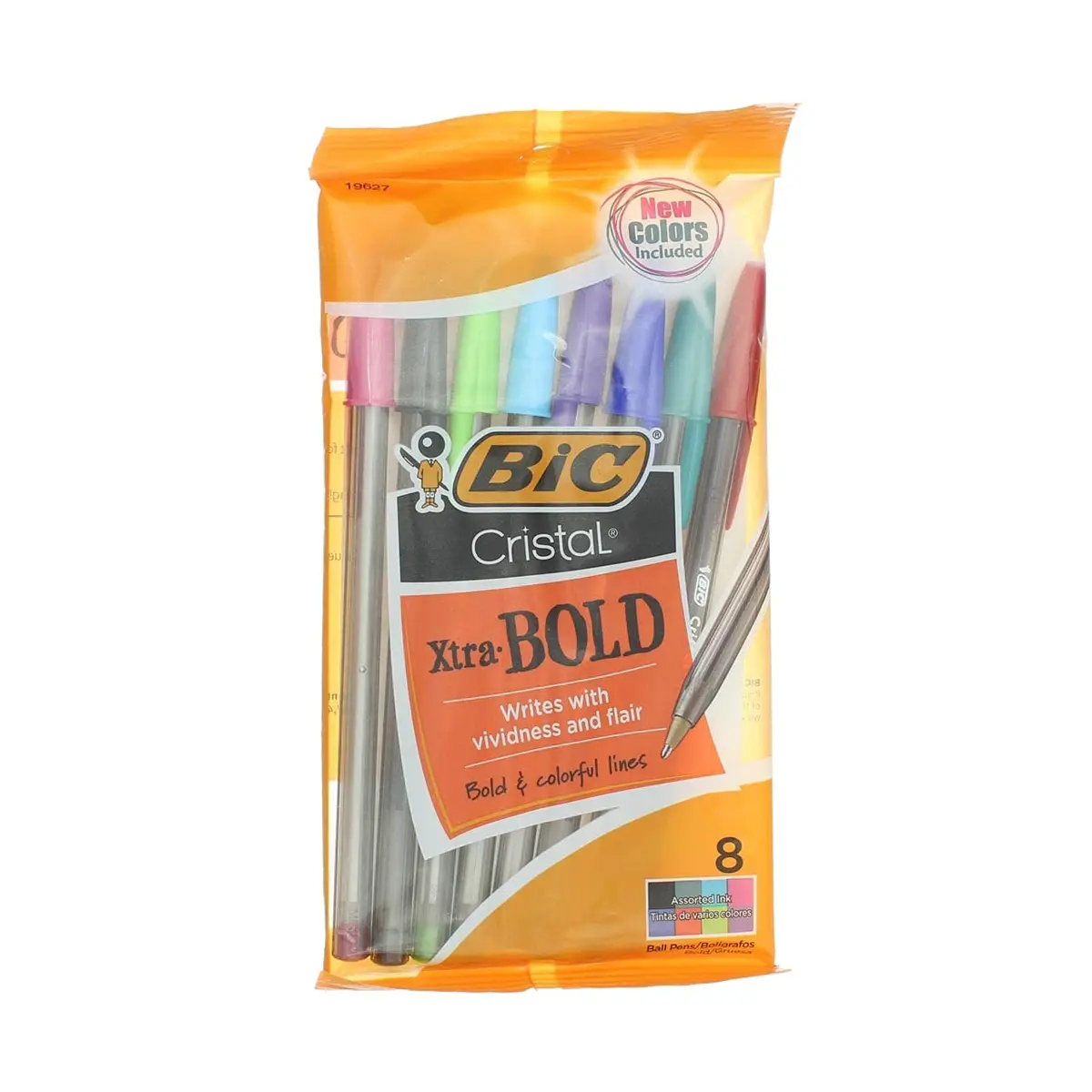 BIC Cristal Xtra Bold Ball Pen, Assorted Colors 19627 | 1 Pack of 8, 2mm+ Bold Writing - view 2