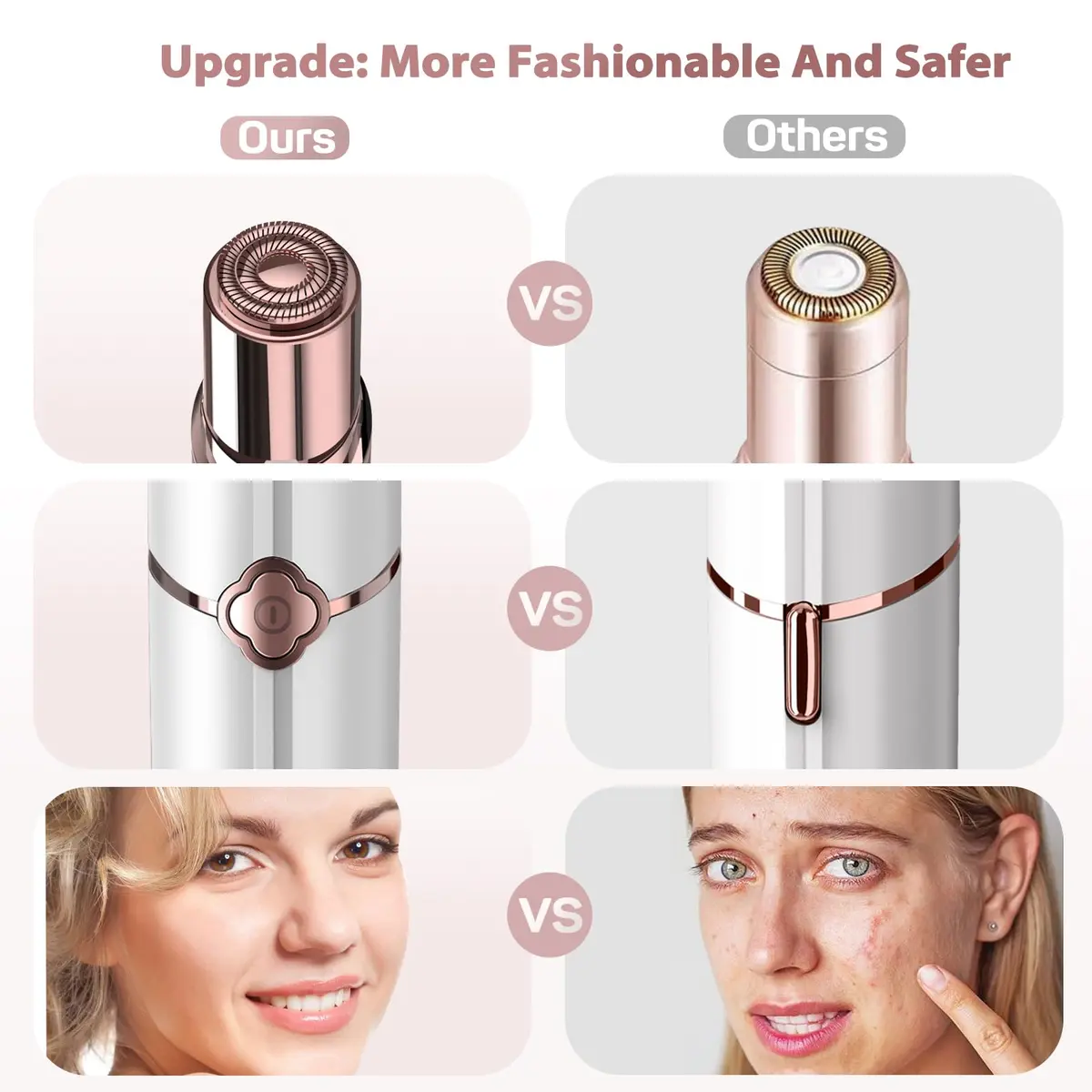 gurelax Electric Facial Hair Remover 5 Piece Set | Painless, Rechargeable, Hypoallergenic for Women - view 6