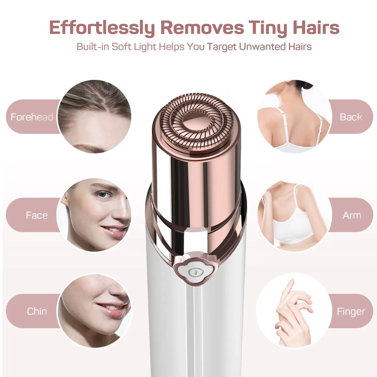 gurelax Electric Facial Hair Remover 5 Piece Set | Painless, Rechargeable, Hypoallergenic for Women - view 2