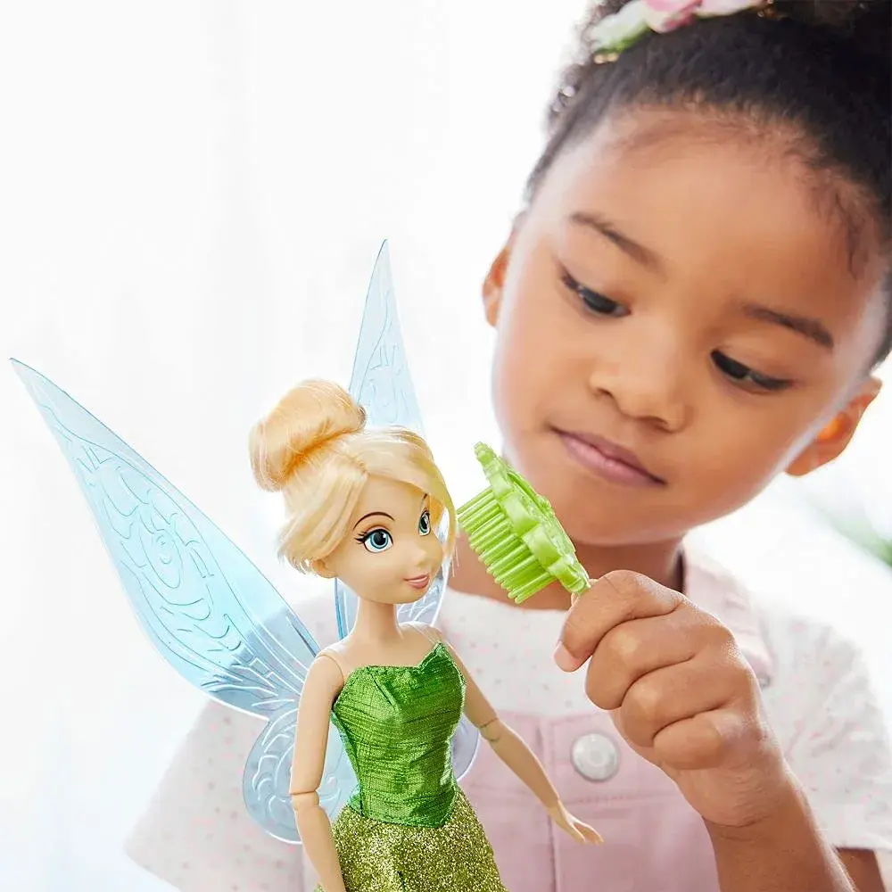 Disney Store Tinker Bell Classic Doll 11 Inches | Fully Posable Toy with Brush and Wings - view 4