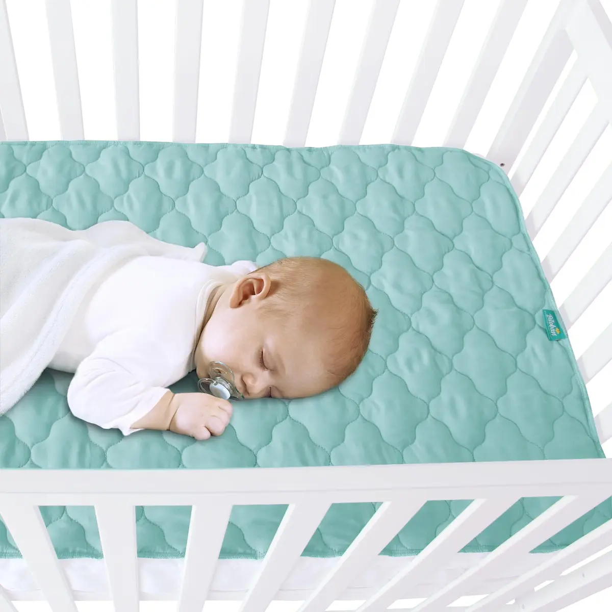 Biloban Waterproof Crib Mattress Protector 28"x52" (71cm x 132cm) | Breathable Quilted Pad for Safe Sleep - view 5