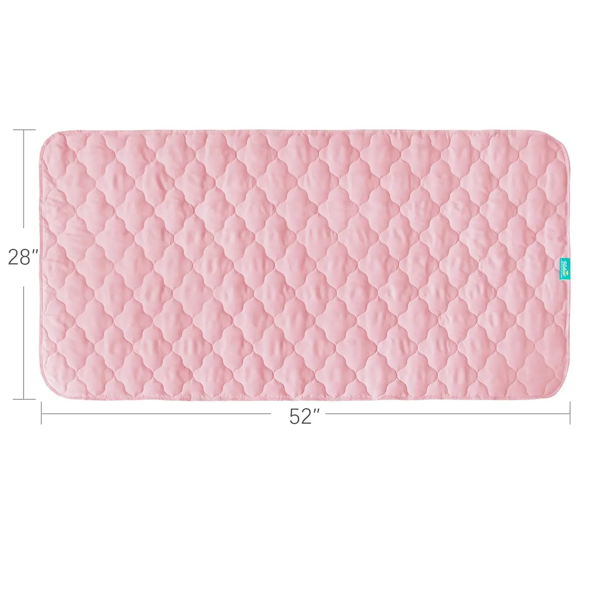 Biloban Waterproof Crib Mattress Protector Pink 71cm (28") x 132cm (52") | Breathable Quilted Pad for Safe Sleep - view 4