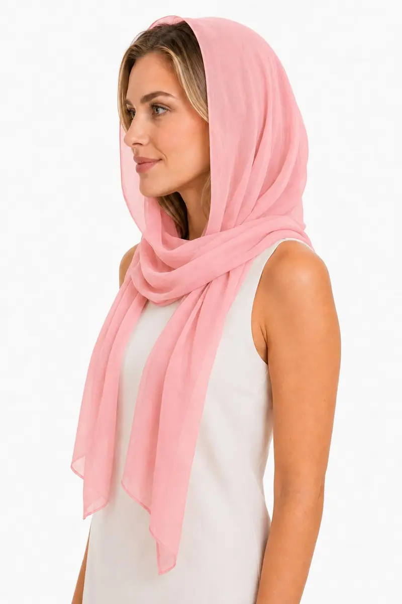 YOUR SMILE Women Lightweight Breathable Solid Color Soft Chiffon Scarf 70x27.5 inches | Elegant Year-Round Accessory - view 2