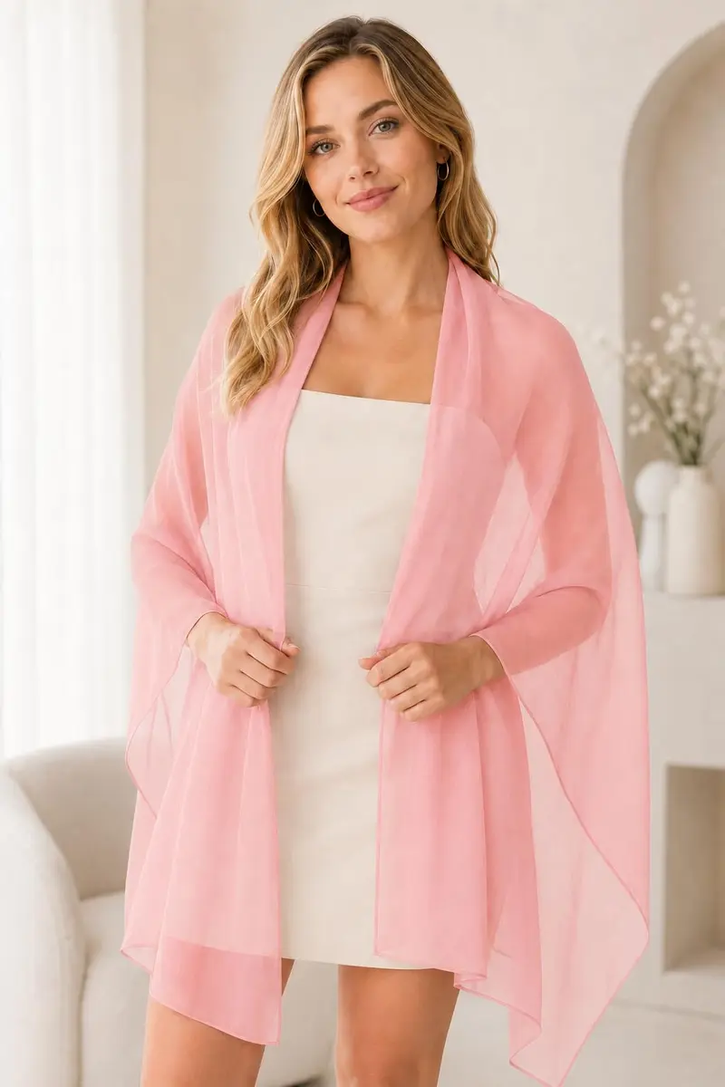 YOUR SMILE Women Lightweight Breathable Solid Color Soft Chiffon Scarf 70x27.5 inches | Elegant Year-Round Accessory - view 3