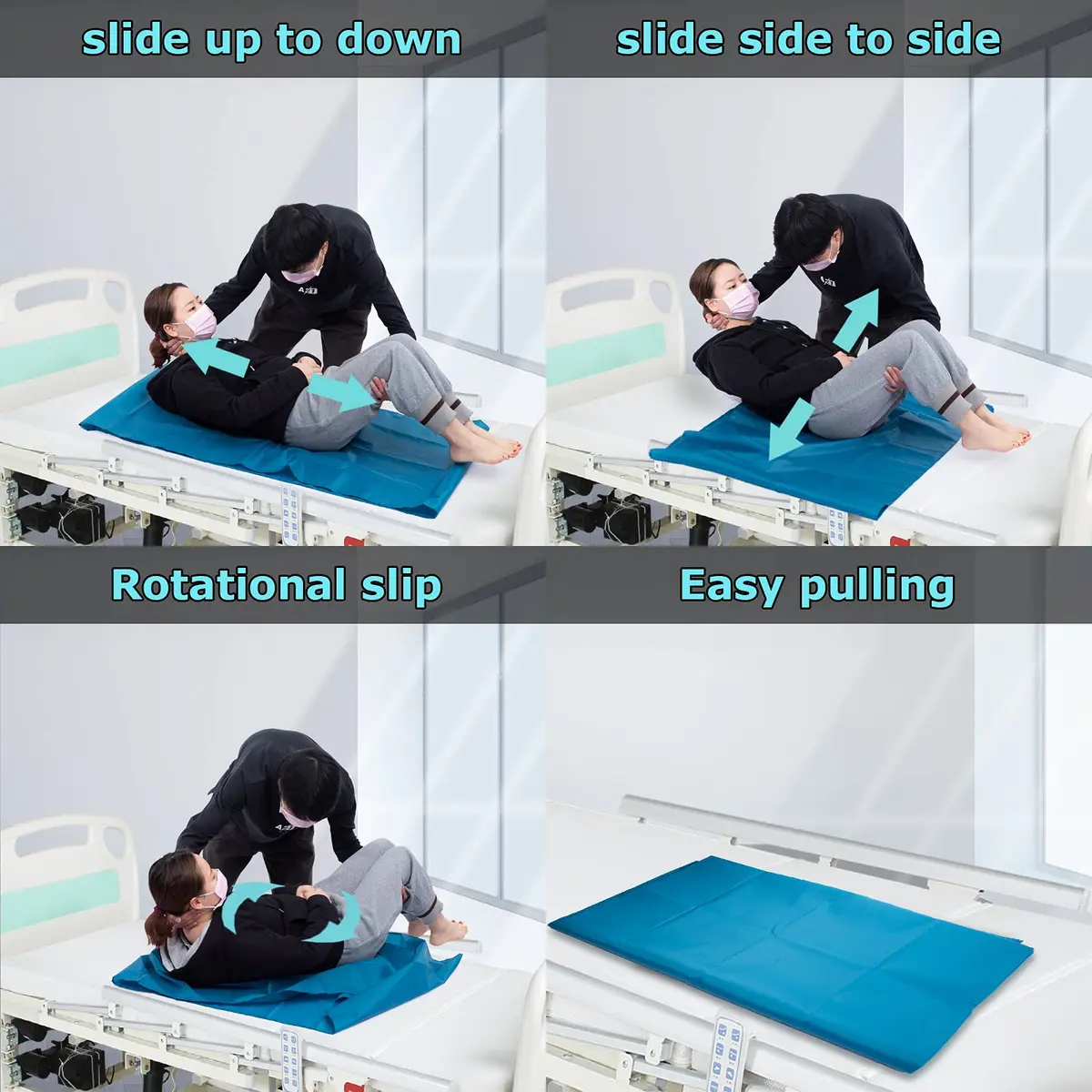 LOSCHEN Tubular Slide Sheet 72x120cm (28"x47") | Assists Elderly Transfer with Reduced Effort - view 3