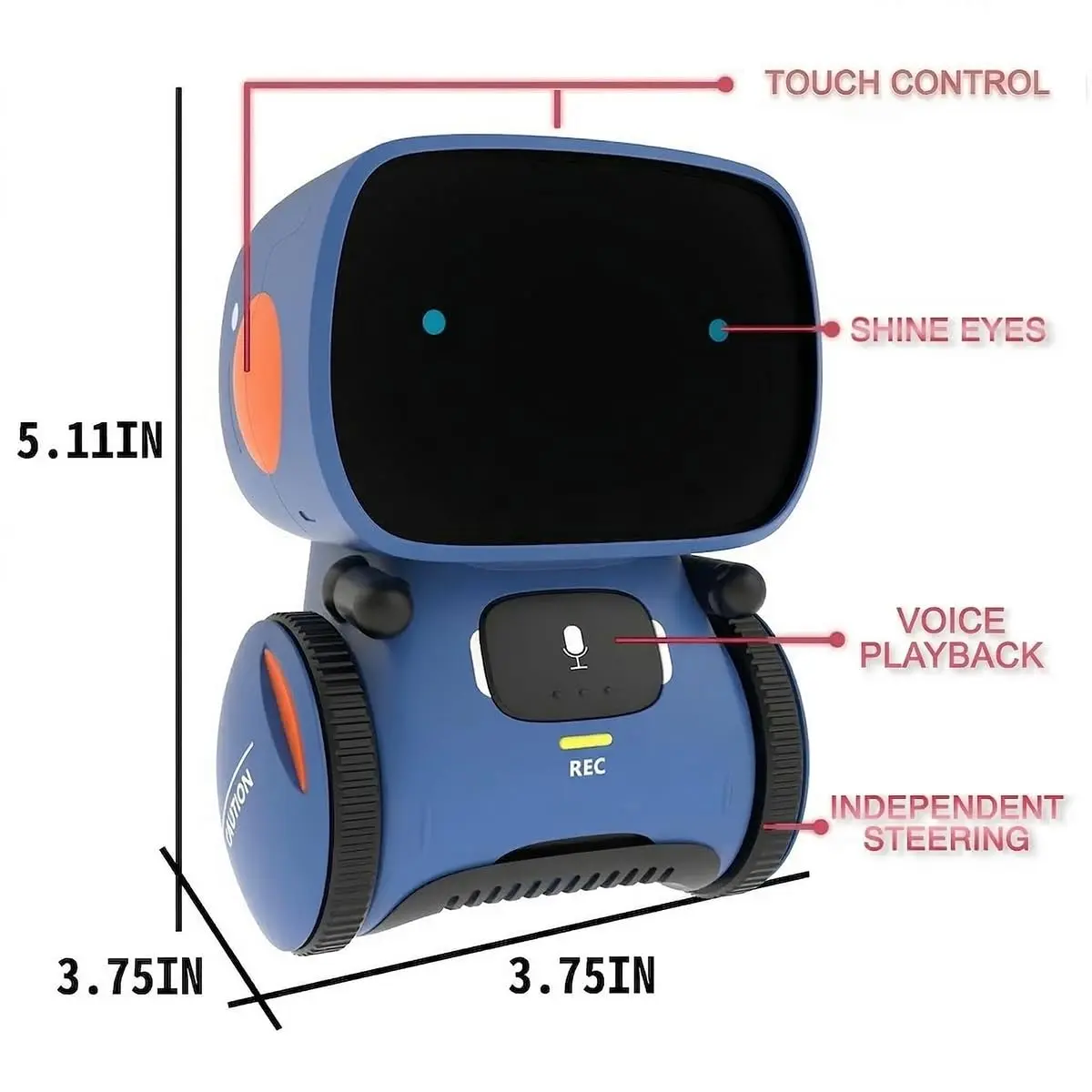 98K Kids Robot Toy for Girls and Boys | Touch & Voice Control, Dancing & Singing, ASTM F963 Certified, Blue - view 6