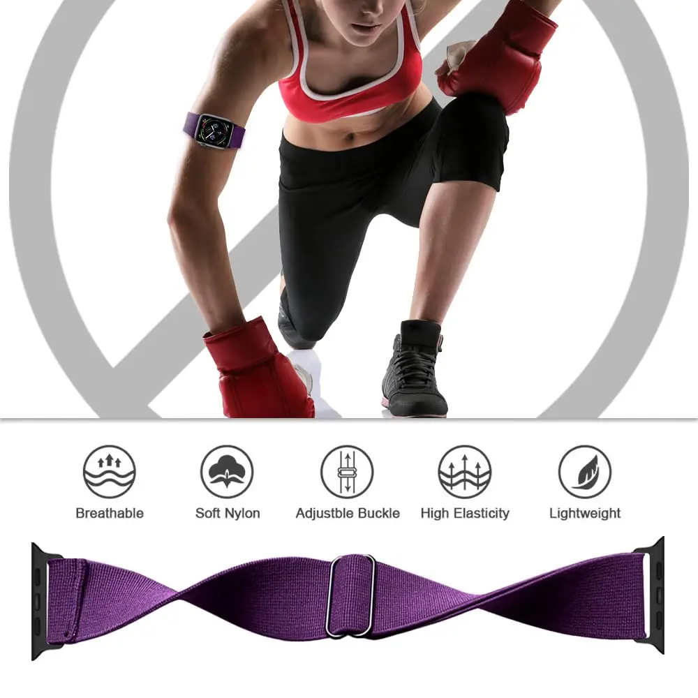 IFCASE Elastic Arm/Ankle Band for Apple Watch 49mm 46mm 45mm 44mm | Breathable Nylon, Adjustable Fit - view 3