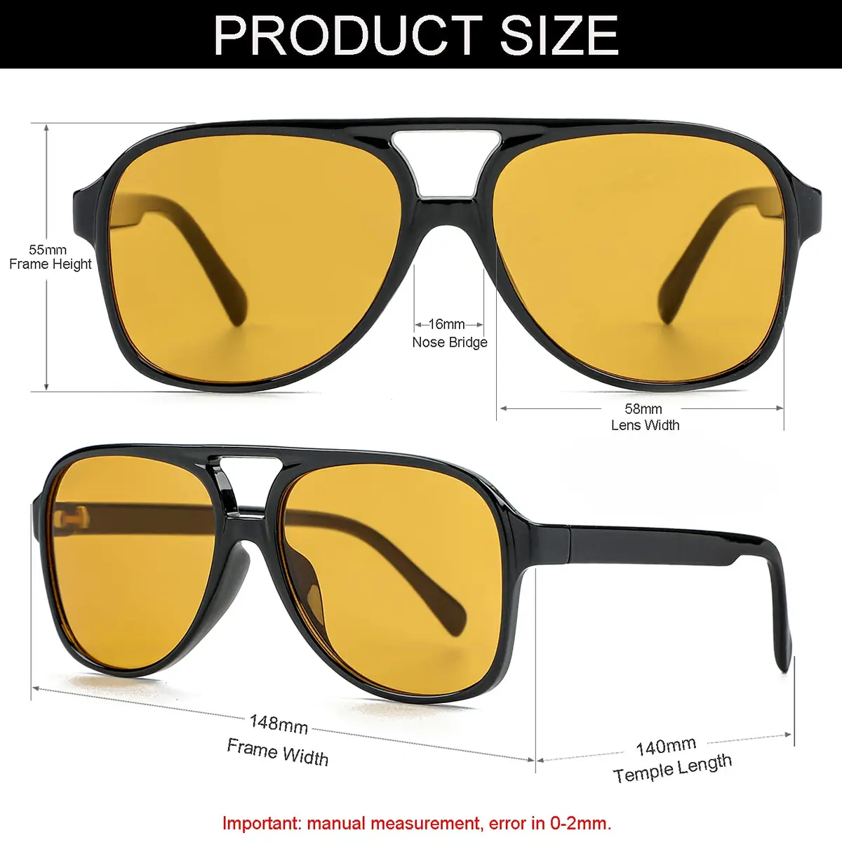 NIDOVIX Polarized Aviator Sunglasses for Men Women 58mm Lens Width | Classic Vintage Style - view 4