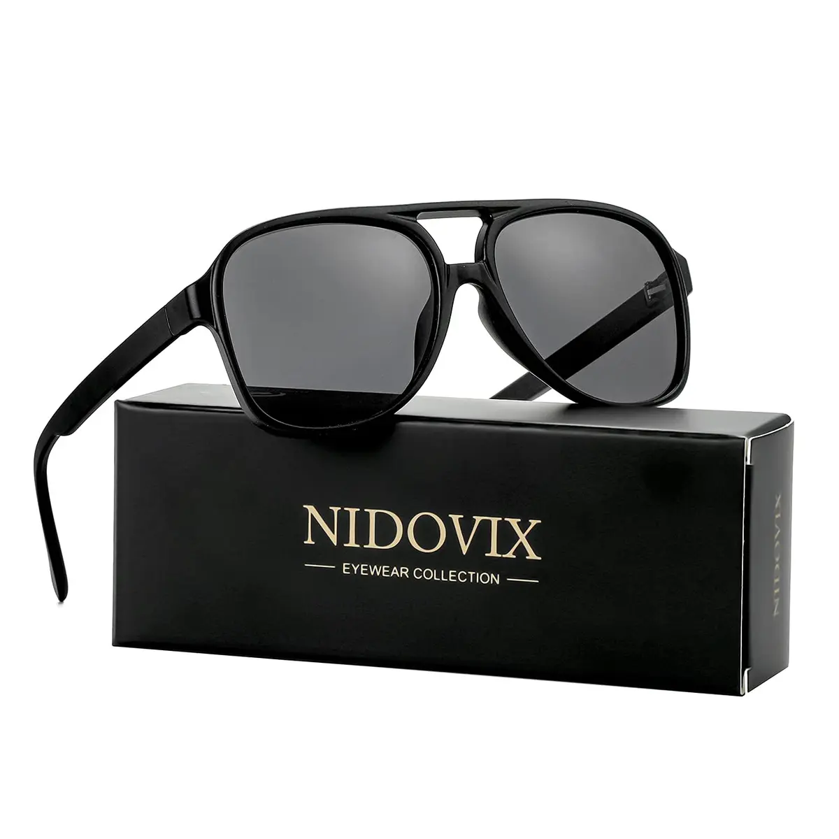 NIDOVIX Polarized Classic Vintage Aviator Sunglasses for Men Women 58mm Lens Width | UV400 Protection - view 2