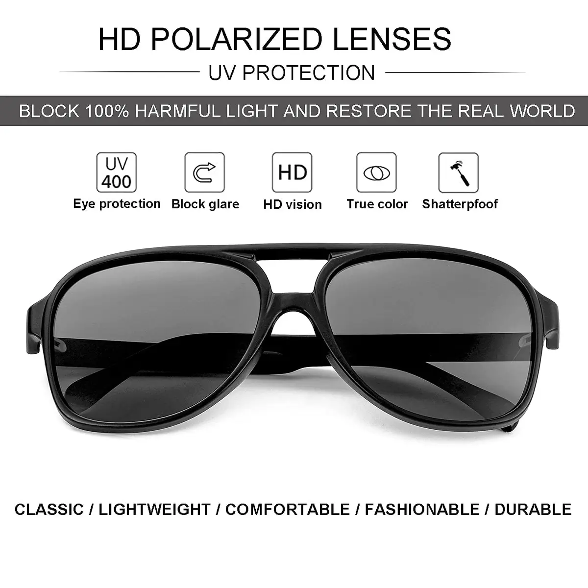 NIDOVIX Polarized Classic Vintage Aviator Sunglasses for Men Women 58mm Lens Width | UV400 Protection - view 4