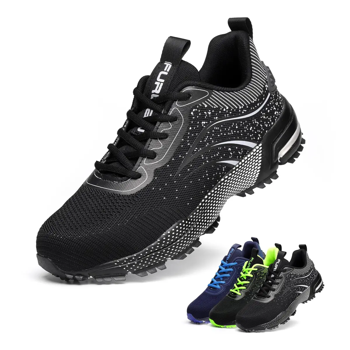 Furuian Steel Toe Shoes for Men & Women 13.5 Women/12 Men | Comfortable Puncture-Resistant Safety Shoes - main product image