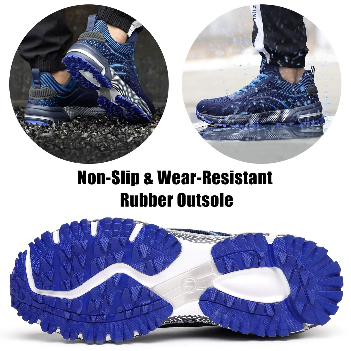 Furuian Steel Toe Shoes for Men & Women | Impact-Resistant, Breathable, Slip-Resistant Safety Shoes (Size 6 Women/4 Men, Blue) - view 5
