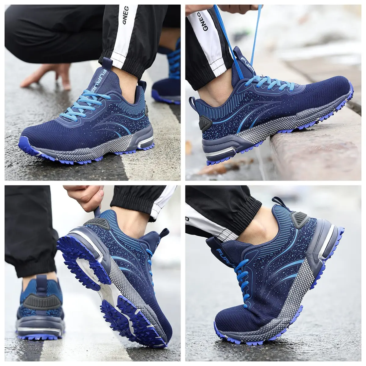Furuian Steel Toe Shoes for Men & Women | Impact-Resistant, Breathable, Slip-Resistant Safety Shoes (Size 6 Women/4 Men, Blue) - view 7