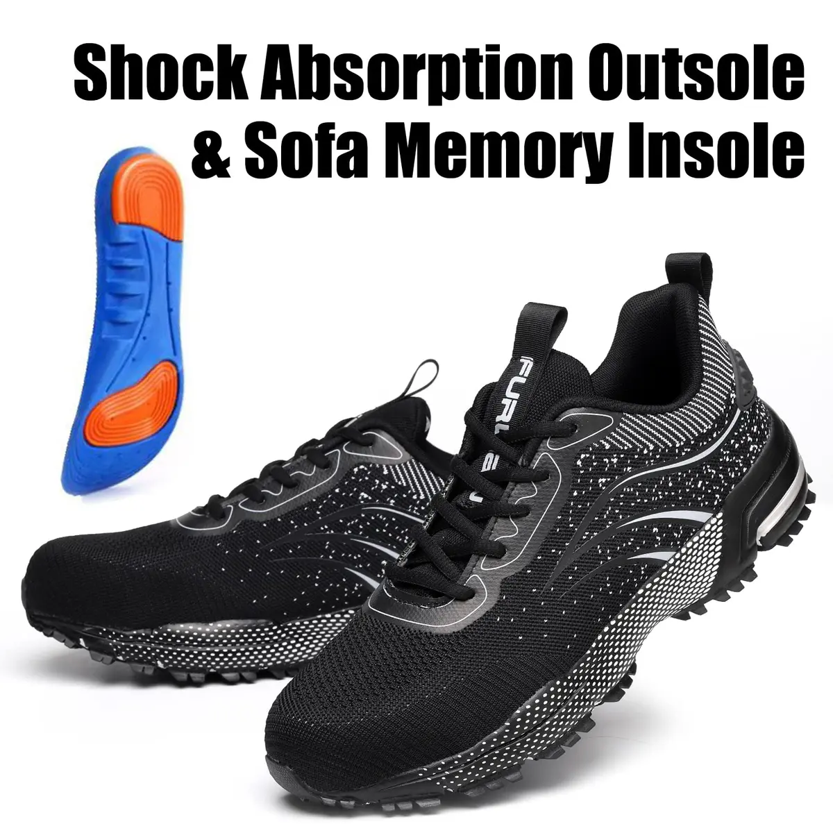 Furuian Steel Toe Shoes for Men & Women 7 Women/5.5 Men | Comfortable Puncture-Resistant Safety Shoes - view 7