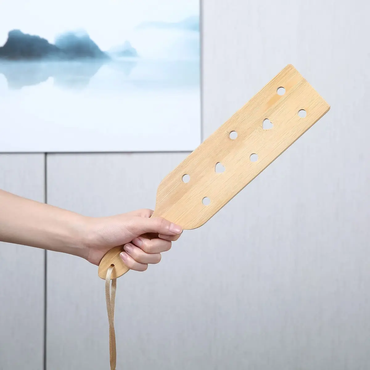 DOMG Bamboo Wood Paddle with Airflow Holes, 13.3 Inch (33.7 cm) | Lightweight & Smooth Craft Wood - view 5