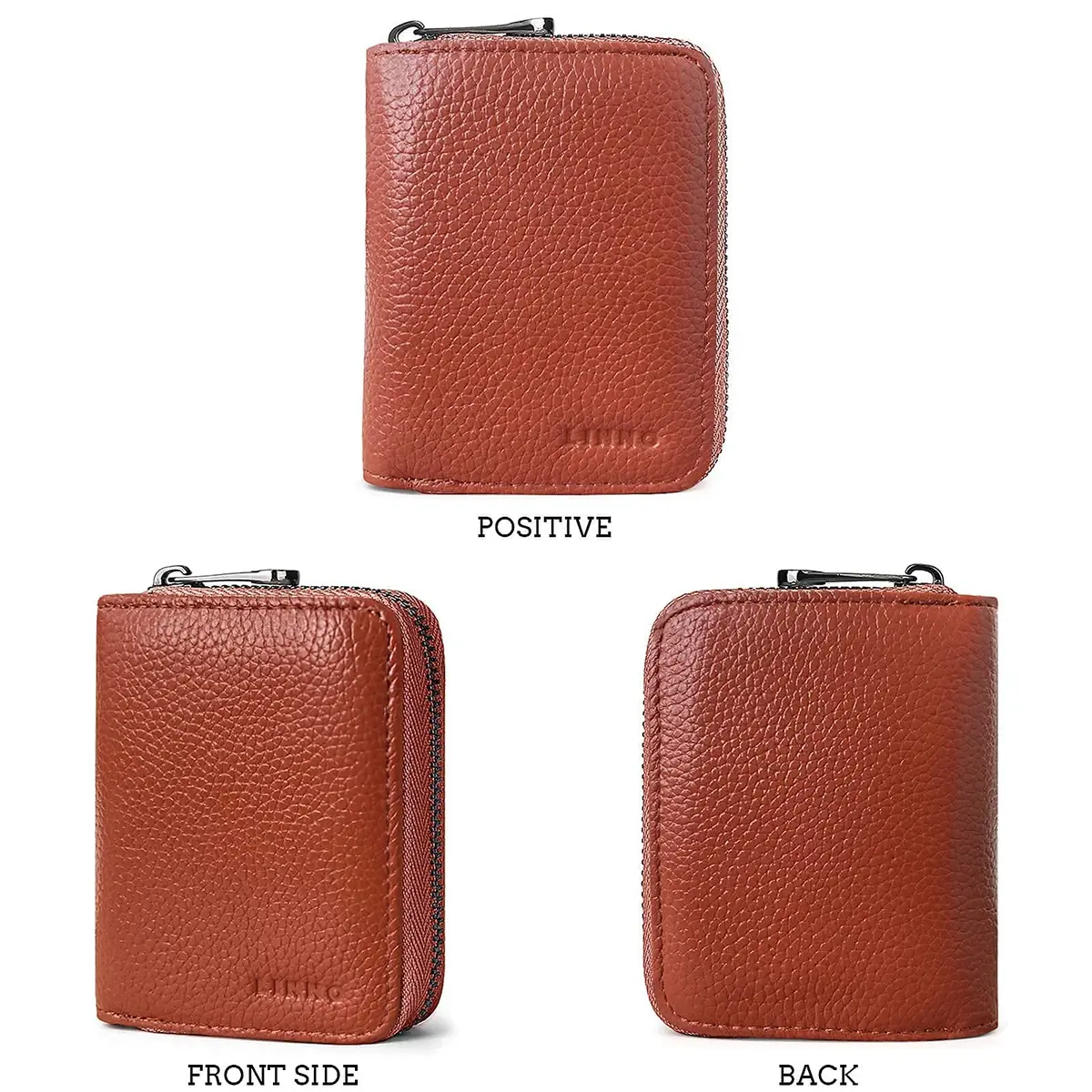 Linno RFID 20 Slots Credit Card Wallet Genuine Leather Small Wallet for Women or Men with Zipper | RFID Blocking Accordion Wallet - view 5