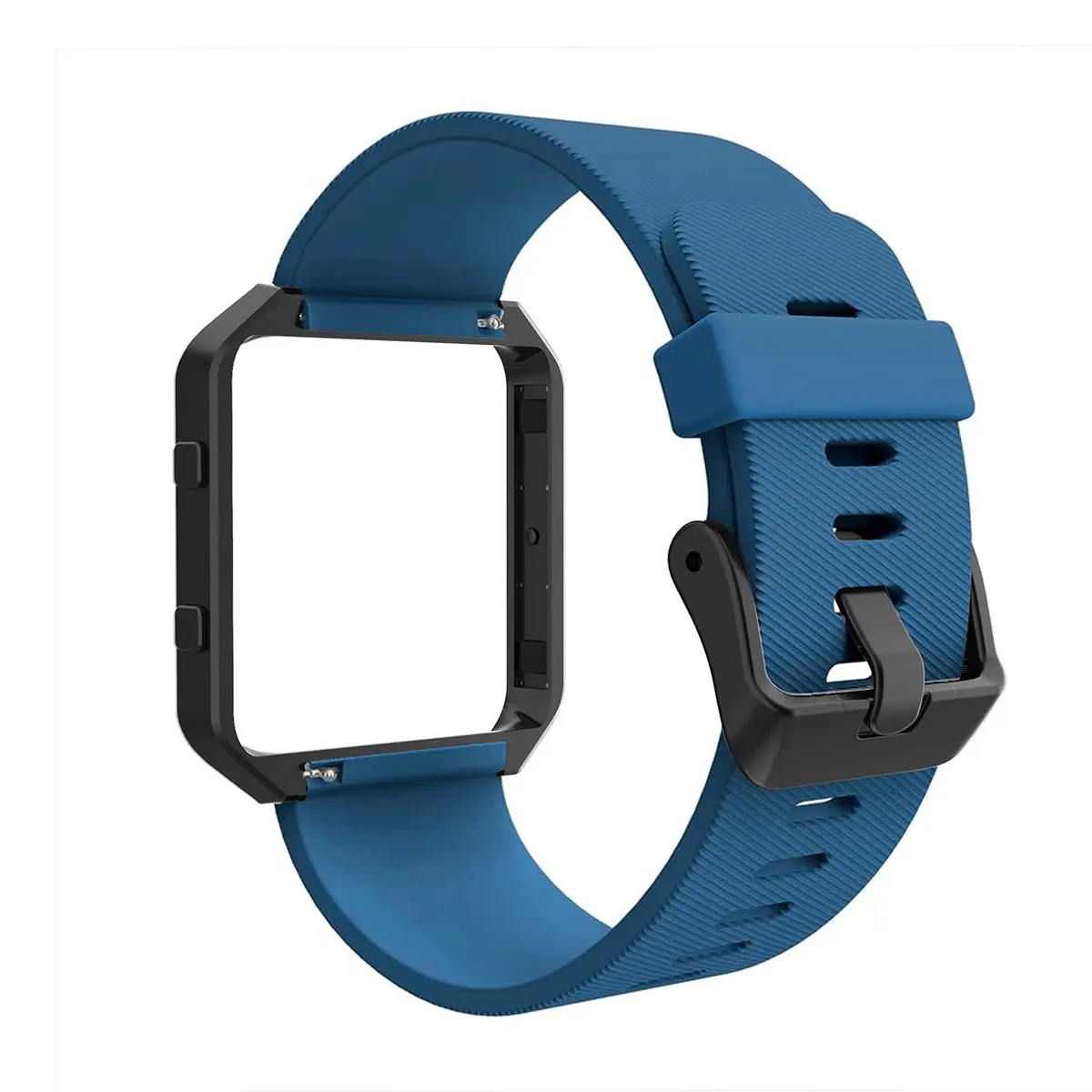 Simpeak Sport Band Compatible with Fitbit Blaze Smartwatch Sport Fitness, Silicone Wrist Band with Metal Frame for Fitbit Blaze Men Women (Blue, Small) - view 5