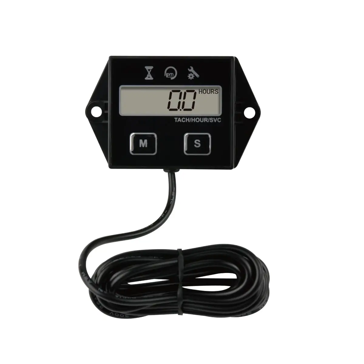 YOOREAL Digital Inductive Tach Hour Meter, RPM Gauge Meter Tachometer with Resettable Hours & Maintenance Timer | 0-20000 RPM, 99999 Hours - main product image