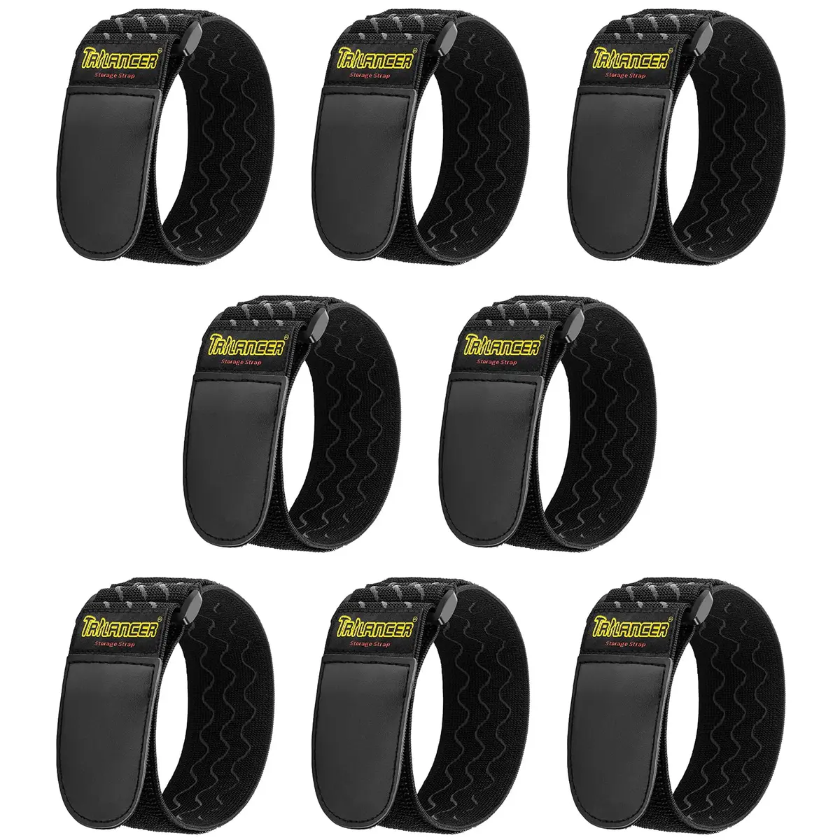 Trilancer Elastic Cinch Straps with Anti-Slip Strips, 12" (30cm) x 2" (5cm) | Multipurpose Hook & Loop Bundling Straps - main product image