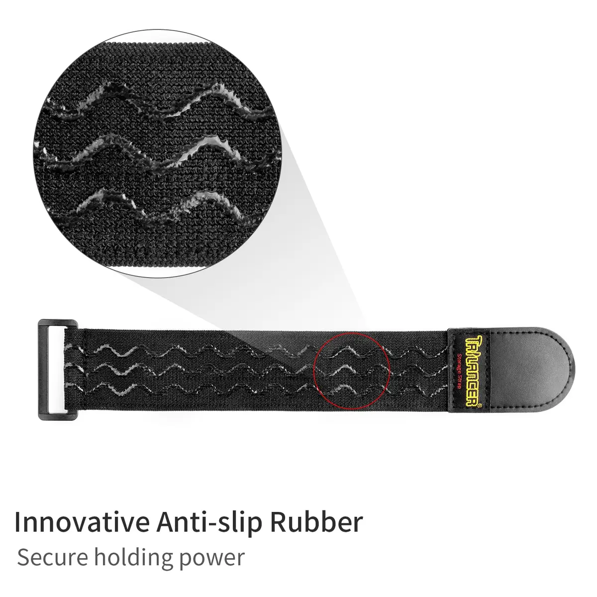 Trilancer Elastic Cinch Straps with Anti-Slip Strips, 12" (30cm) x 2" (5cm) | Multipurpose Hook & Loop Bundling Straps - view 2