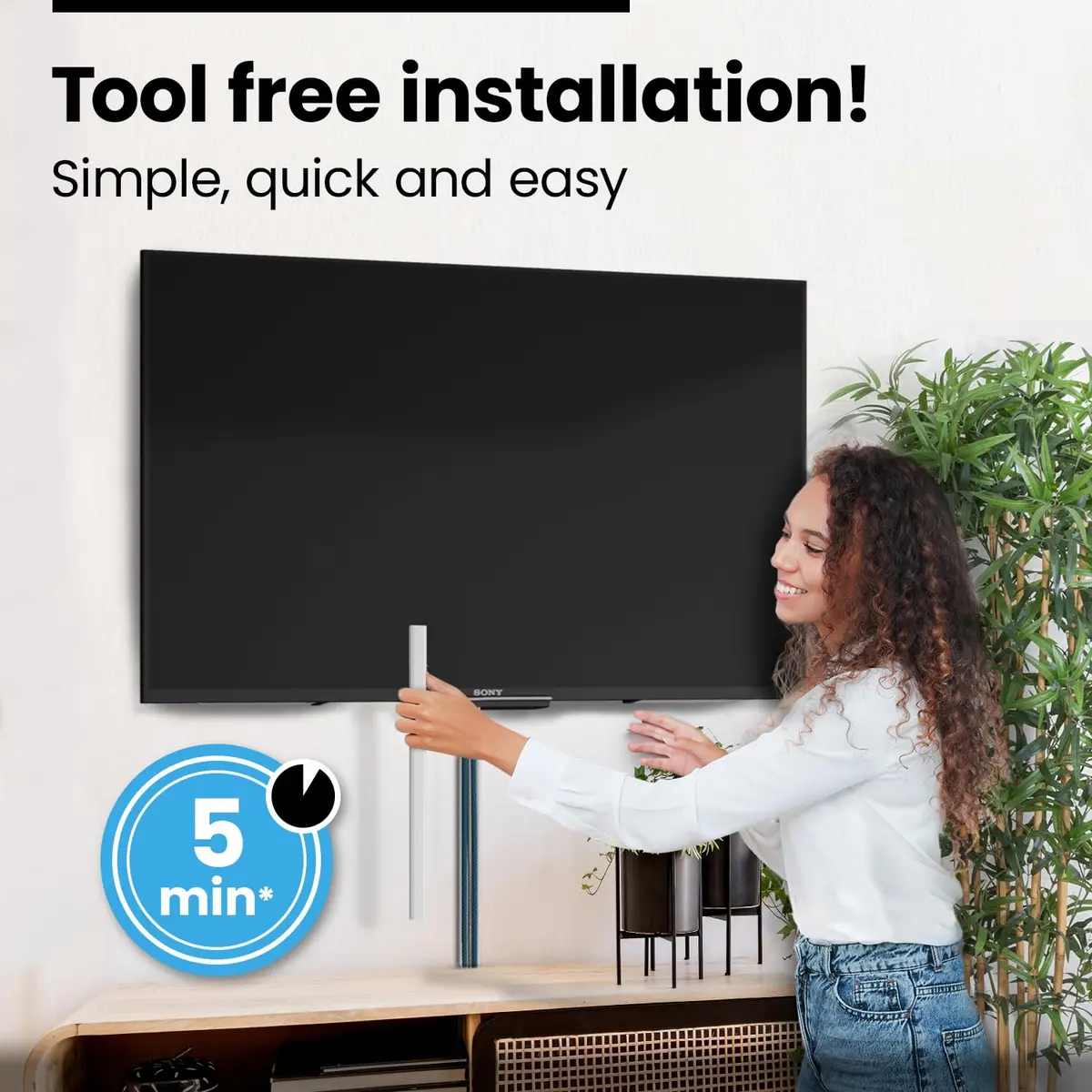 EVEO Black Cord Management Cable Hider Kit 381cm (150in) | Paintable Wire Concealer for Walls - view 8