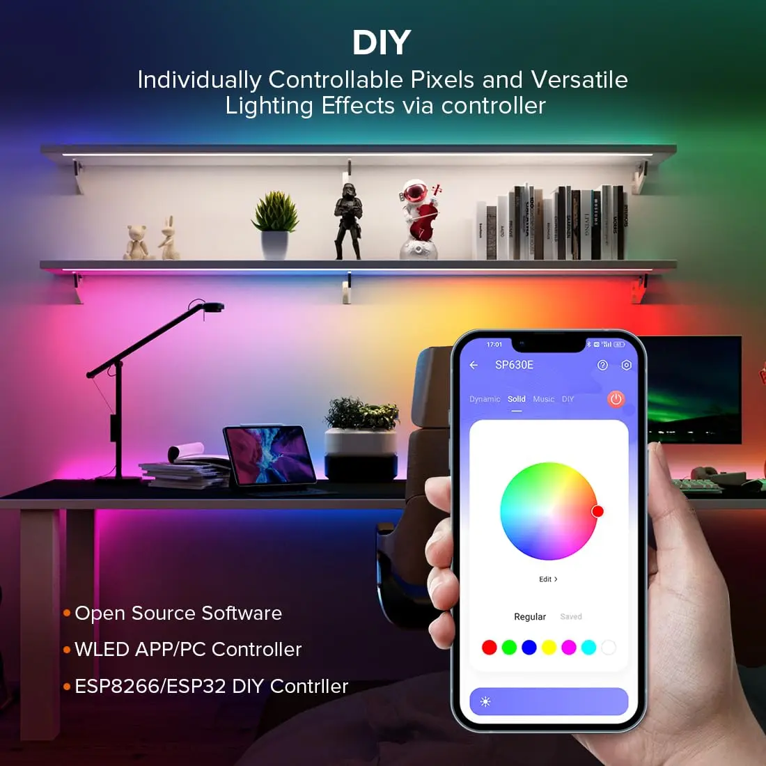 SEZO WS2812B ECO LED Strip Light 3.3FT 144LEDs/m Individually Addressable | Full Color RGB Dream Lighting - view 5