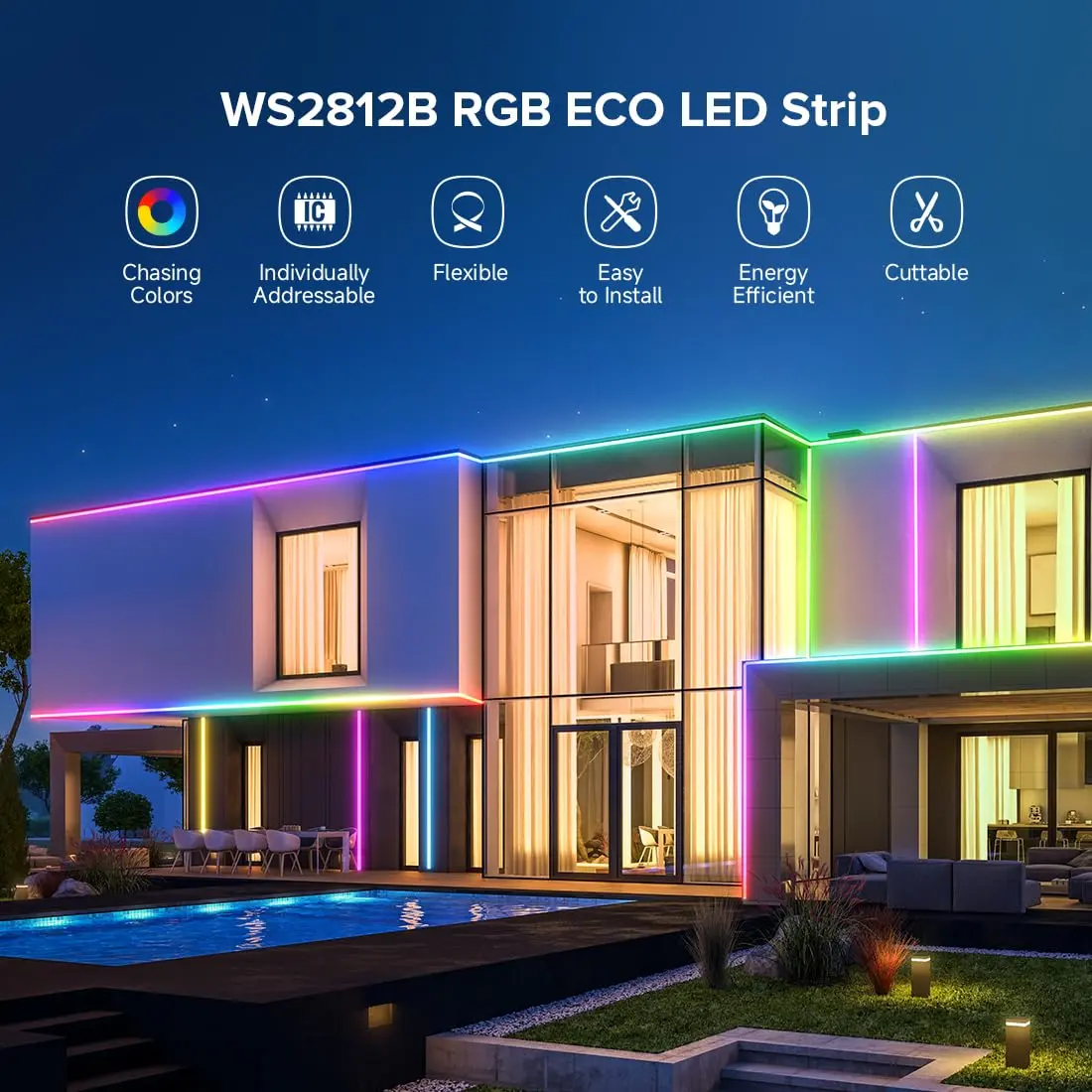 SEZO WS2812B ECO LED Strip Light 3.3FT 144LEDs/m Individually Addressable | Full Color RGB Dream Lighting - view 8