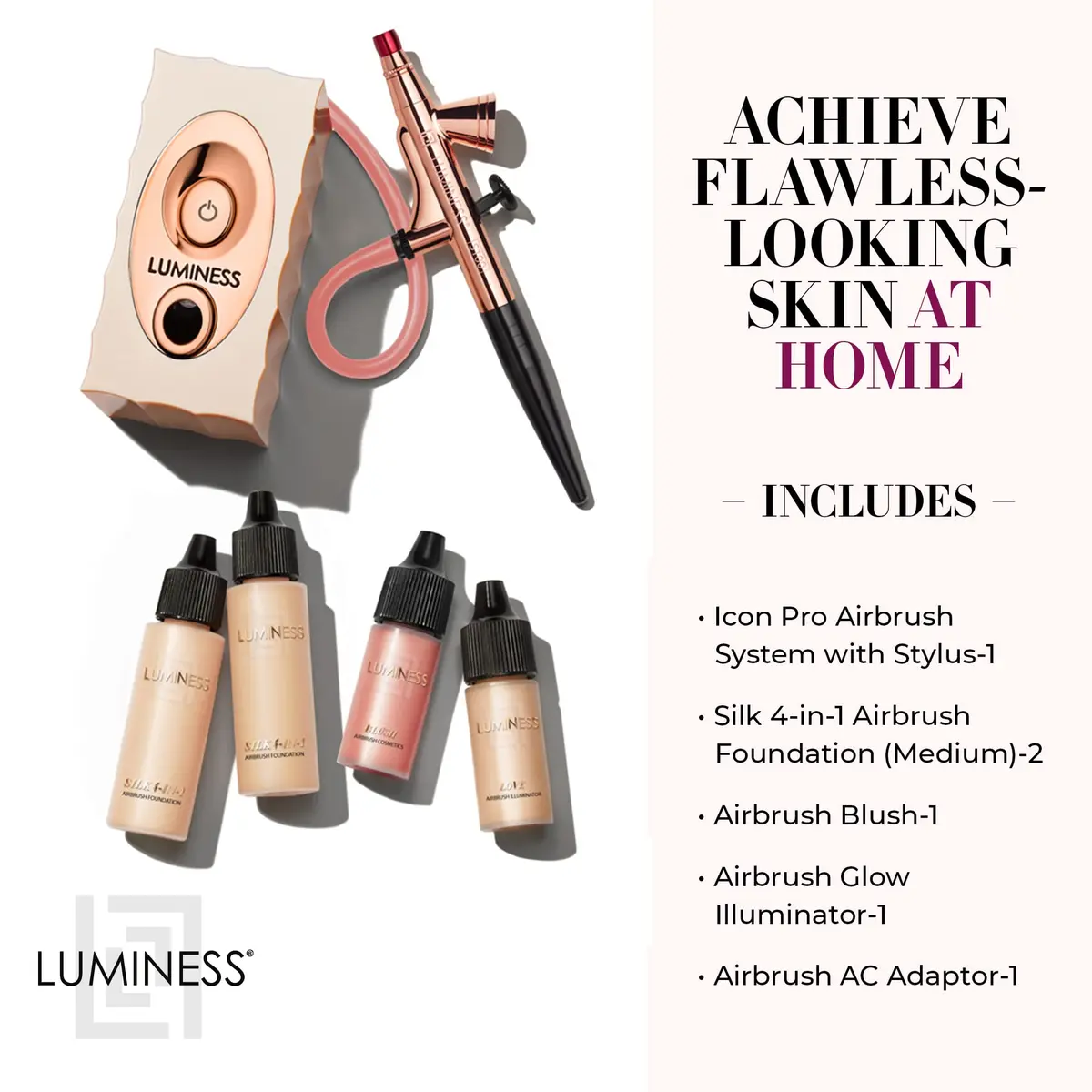 Luminess Air Icon Pro Airbrush System with 4-Piece Foundation Starter Kit | Medium Coverage, Long Lasting, Quick Application - view 2