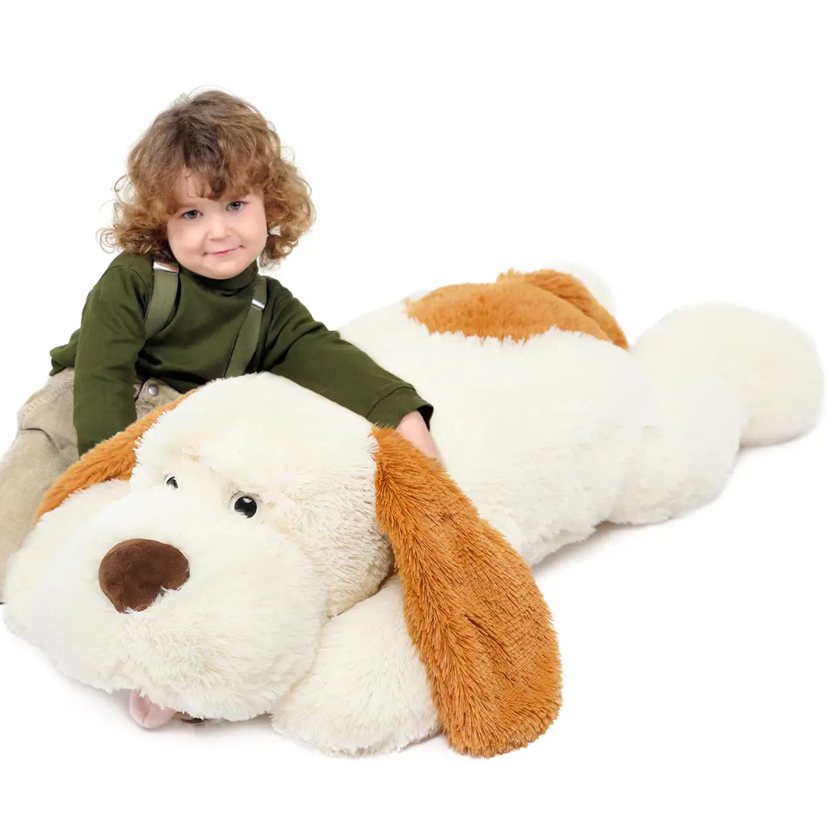 MorisMos Giant Dog Stuffed Animal 31 Inch White Plush Soft Toy for Kids & Dog Lovers - main product image