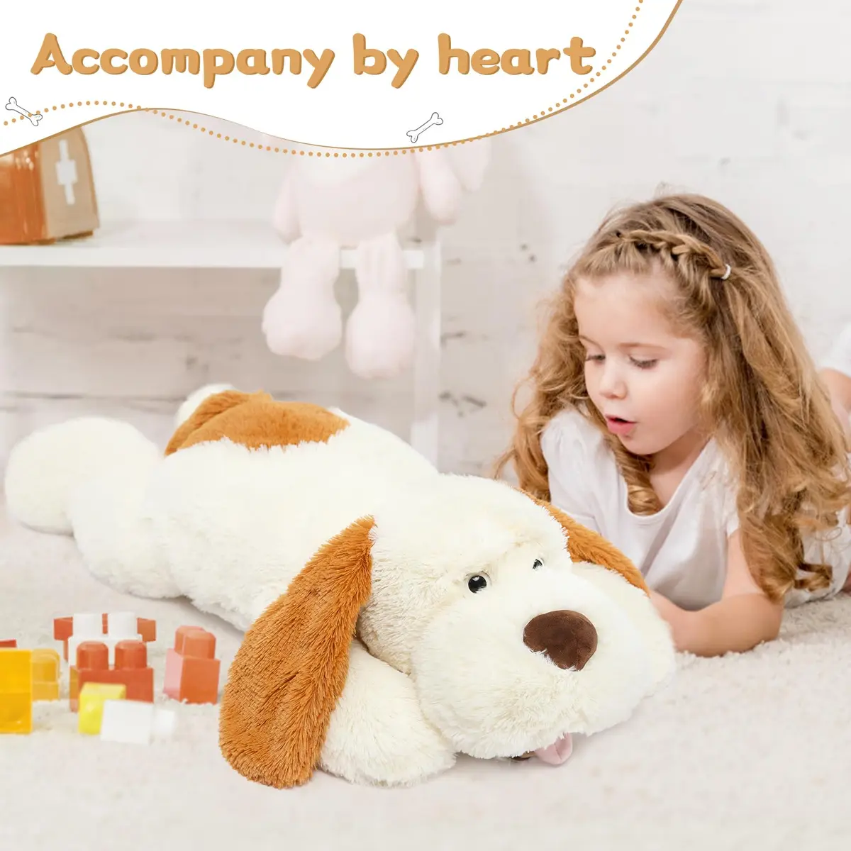 MorisMos Giant Dog Stuffed Animal 31 Inch White Plush Soft Toy for Kids & Dog Lovers - view 4