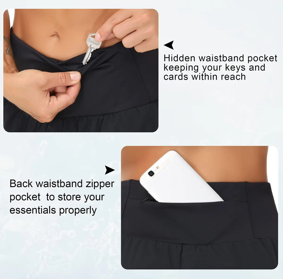 THE GYM PEOPLE Women's High Waisted Running Shorts Quick Dry Mesh Liner (Black, Small) | Supportive, Breathable & Moisture-Wicking - view 4