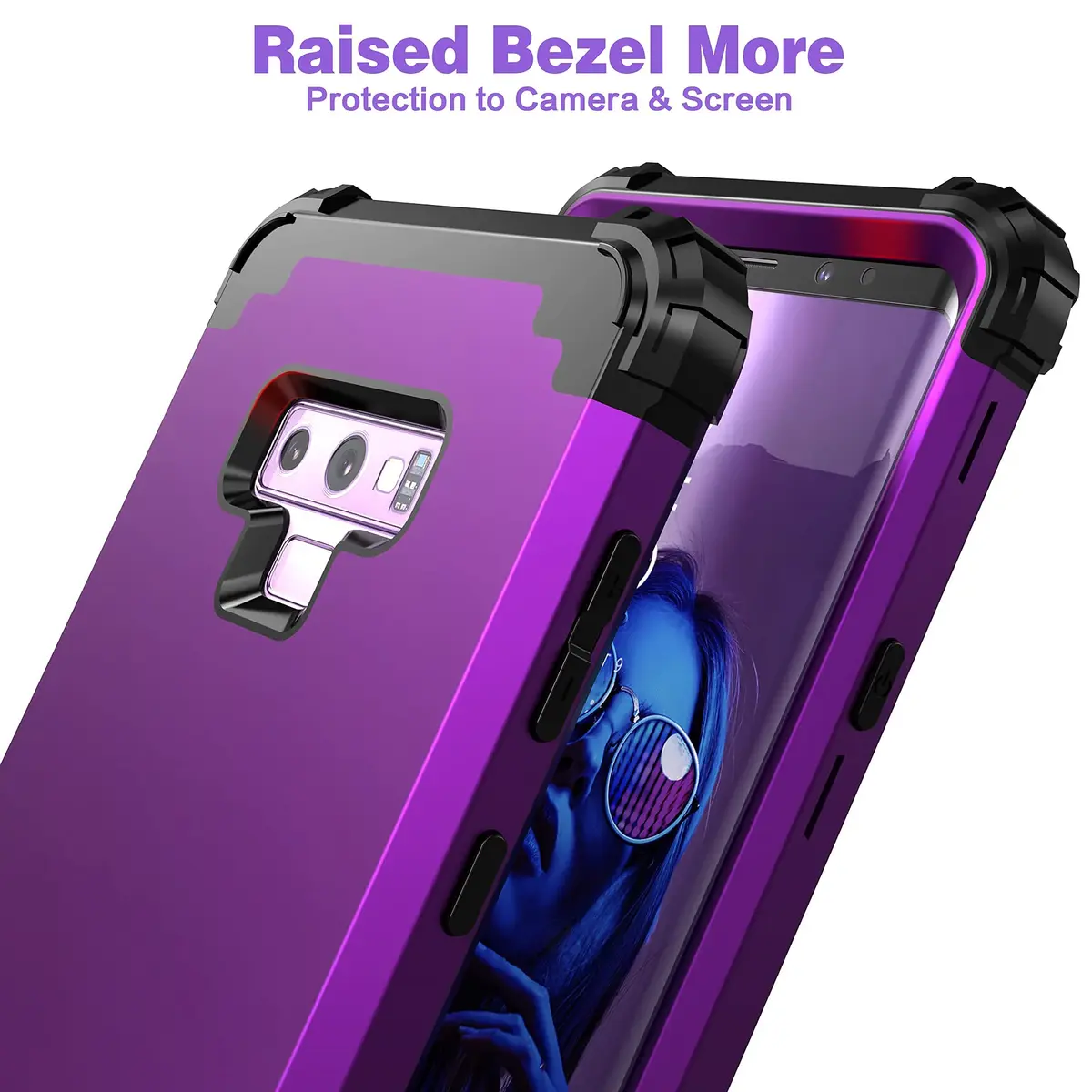 IDweel Heavy Duty Shockproof Case for Samsung Galaxy Note 9 (Navy Purple) | Dual Layer Protection with Raised Bezel - view 6