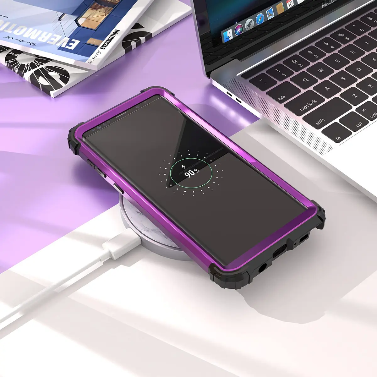IDweel Heavy Duty Shockproof Case for Samsung Galaxy Note 9 (Navy Purple) | Dual Layer Protection with Raised Bezel - view 9
