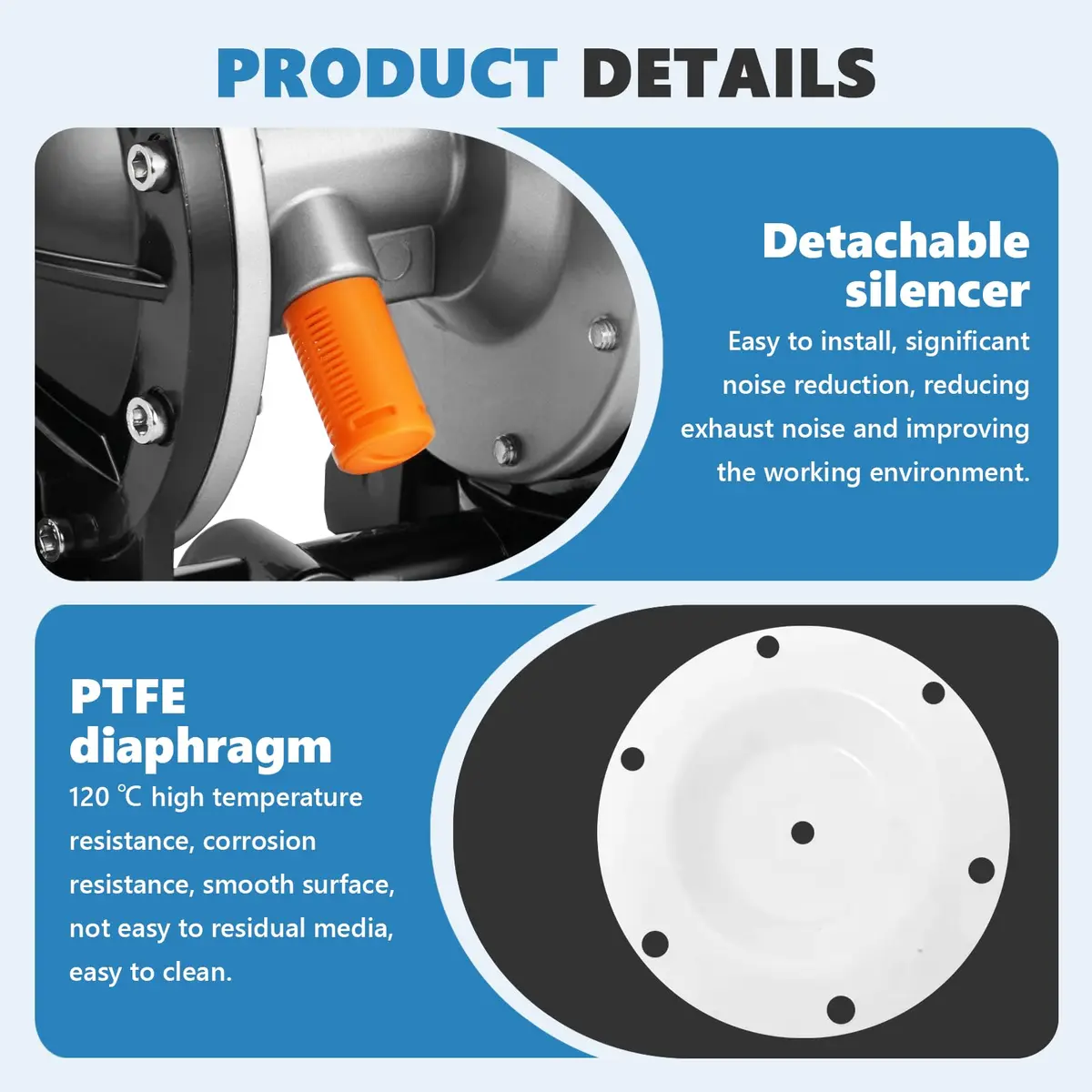 MXBAOHENG Air Operated Double Diaphragm Pump, Aluminum Alloy Body, 18L/min | Reliable Chemical Transfer - view 6